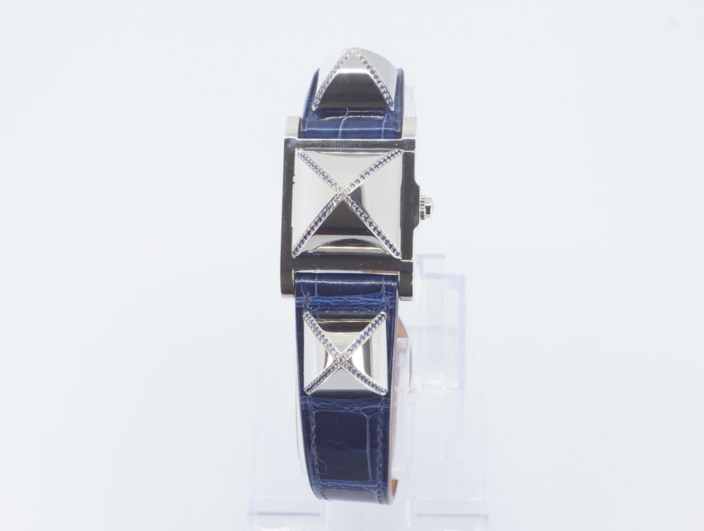 Hermès - Medor - Crocodile strap, set with blue and white sapphires - ME3.233 - Női -   #4.3