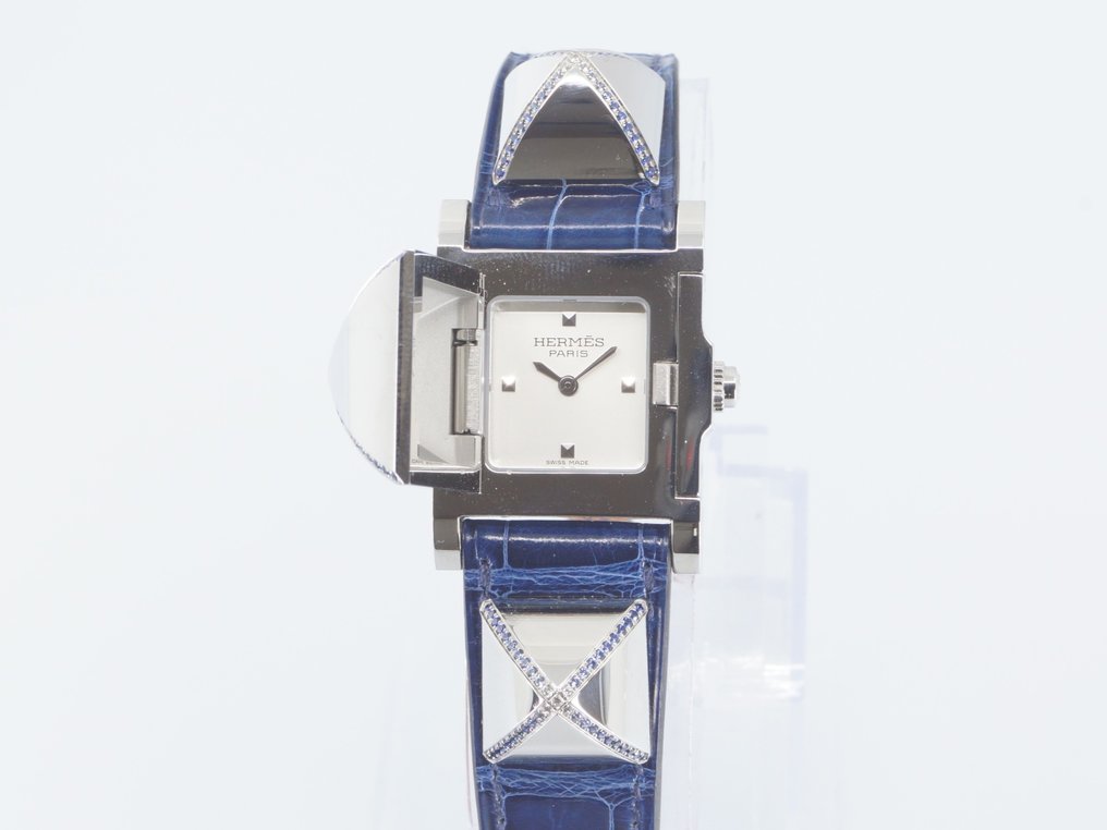Hermès - Medor - Crocodile strap, set with blue and white sapphires - ME3.233 - Női -   #1.0