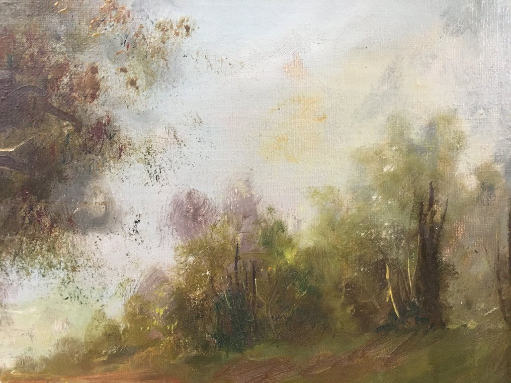 Leva Karakash (1882-1950) - Paesaggio di campagna con izba e figure #4.3