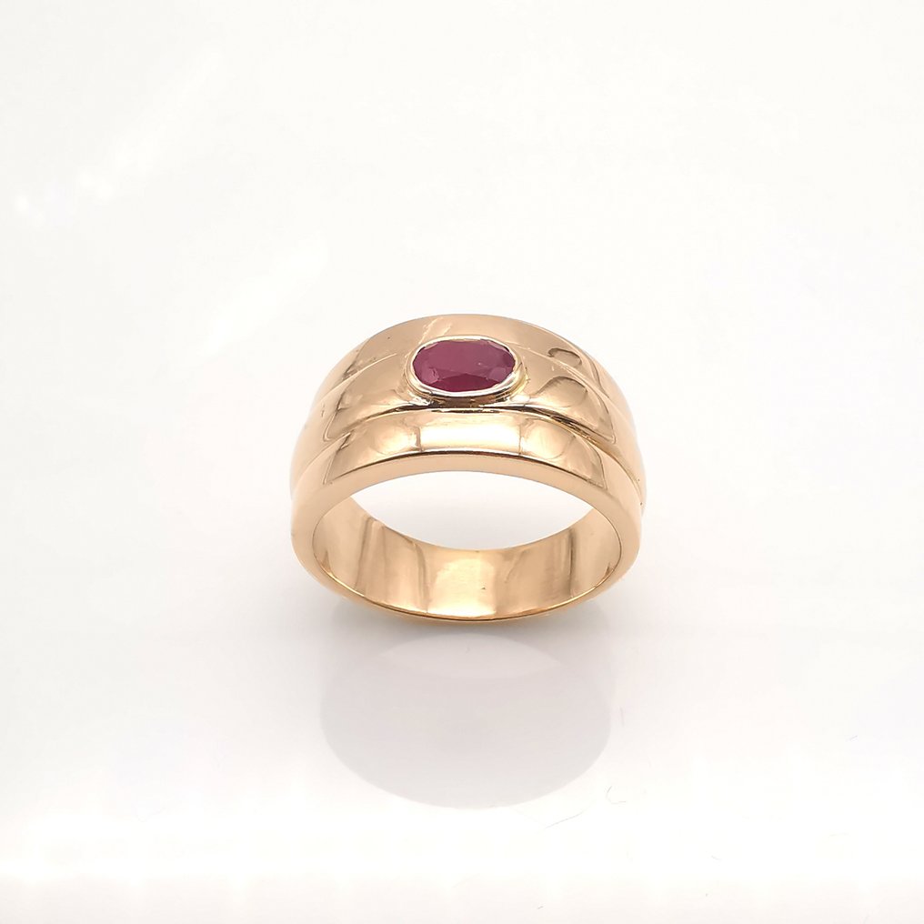 Δαχτυλίδι - 18 καράτια Ροζ χρυσό Ρουμπίνι #1.1