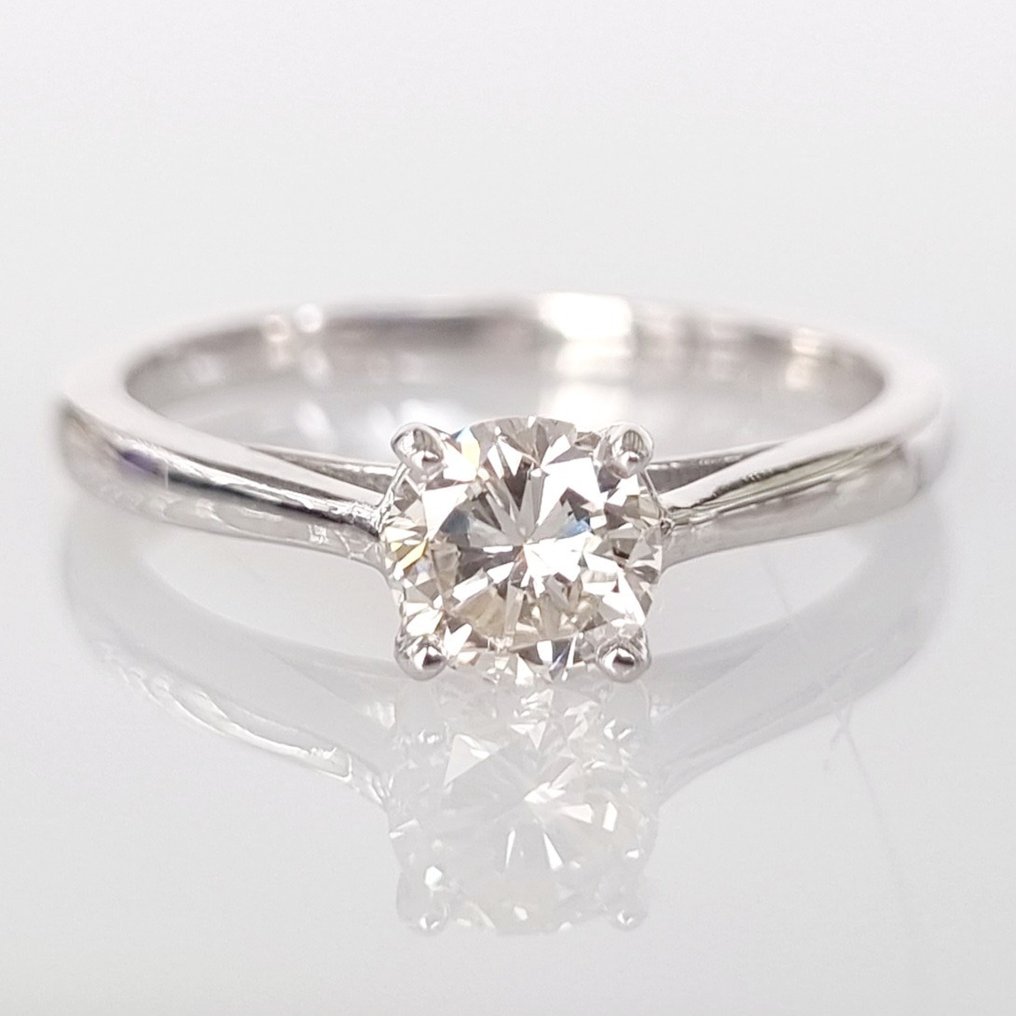 订婚戒指 白金 钻石  (天然) #1.1