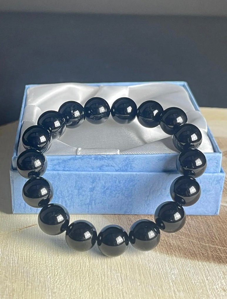 Schwarz Turmalin Armbandset 6mm, 8mm, 10mm und 12mm Kraft der Erde- 110 g - (4) #4.3