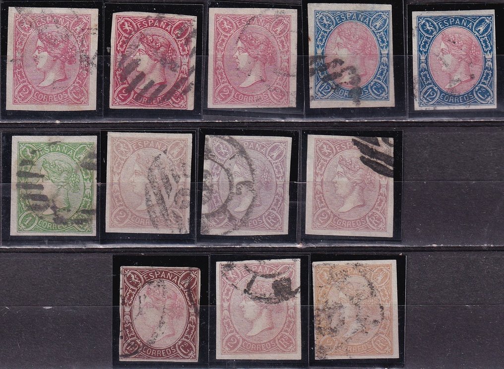 Spagna 1865 - Isabel II. Edifil 69/73a - Serie completa con varietà #1.0