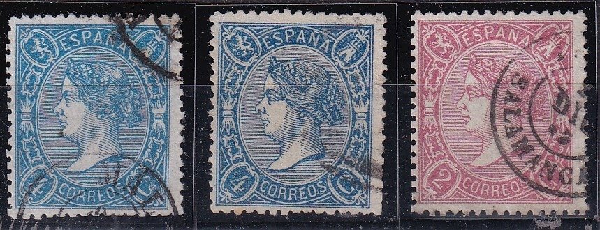 Spagna - Spagna 1865 - Isabel II - Edifil 74/79A - Serie completa con varietà #4.3