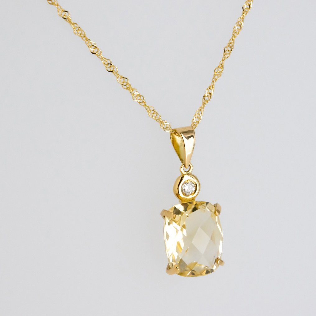 Parure di gioielli da 2 pezzi - 18 carati Oro giallo Diamante  (Naturale) - Quarzo citrino #2.1