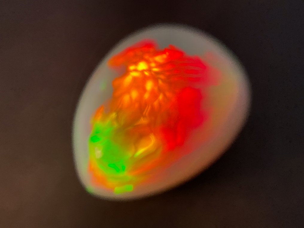 Unikt färgspel, ljusgult + färgspel (levande) Fin färgkvalitet + Crystal Opal - 17.56 ct #2.1
