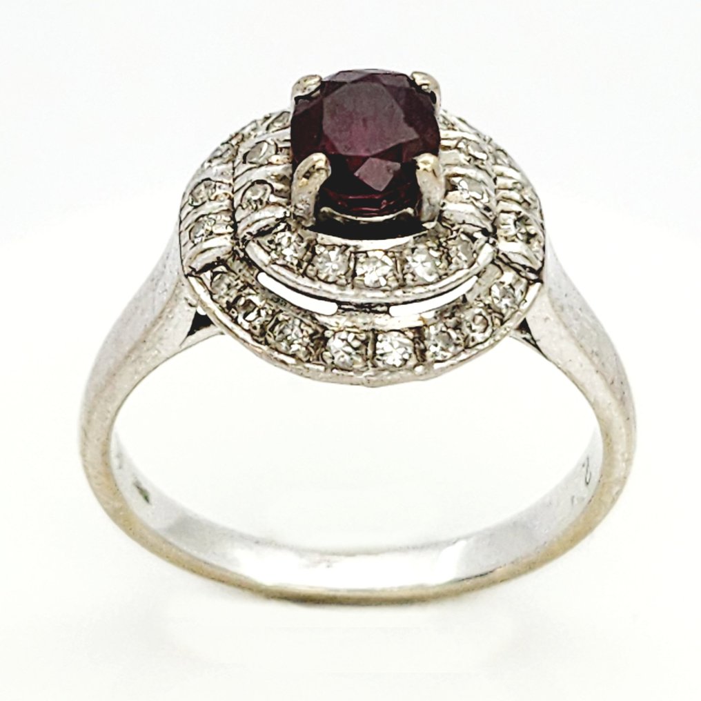 Gyűrű Ovális Rubin - Gyémánt  #1.1