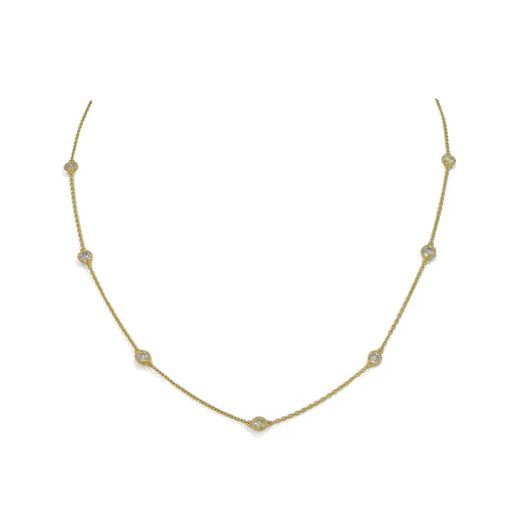 Halskette Gelbgold Diamant  (Natürlich) #1.1