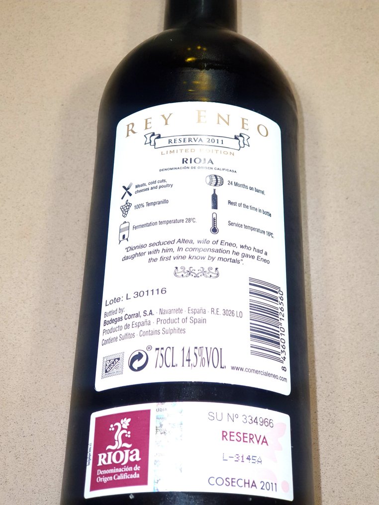 2011 Bodegas Oreades, Rey Eneo Limited Edition - La Rioja Reserva - 6 Bottles (0.75L) #3.2