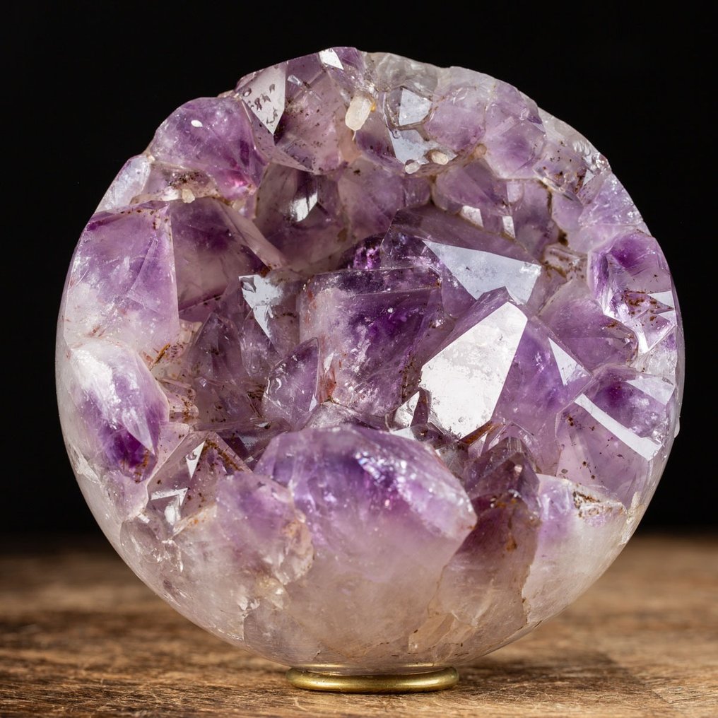 Nagy ametiszt kristályok Csillogó Geóda Druse Ametiszt gömb. - Magasság: 130 mm - Szélesség: 130 mm- 2152 g #1.2