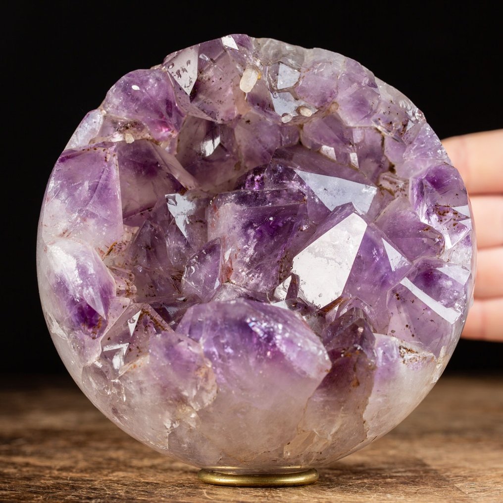 Nagy ametiszt kristályok Csillogó Geóda Druse Ametiszt gömb. - Magasság: 130 mm - Szélesség: 130 mm- 2152 g #1.1
