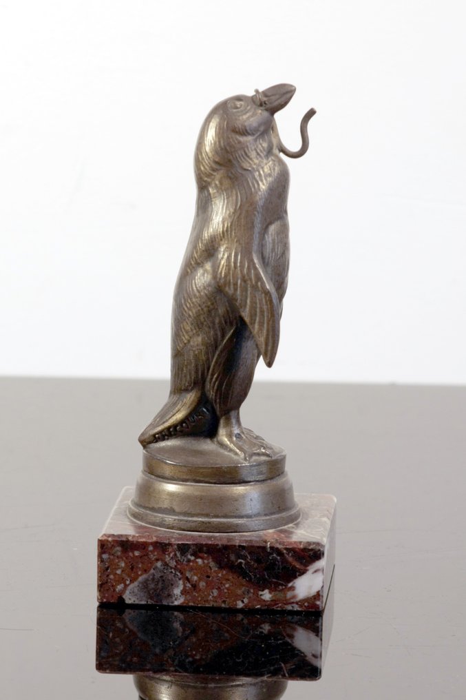 Maurice frécourt - Escultura, porte montre - 14 cm - Mármol, Zinc técnico - 1930 #1.2