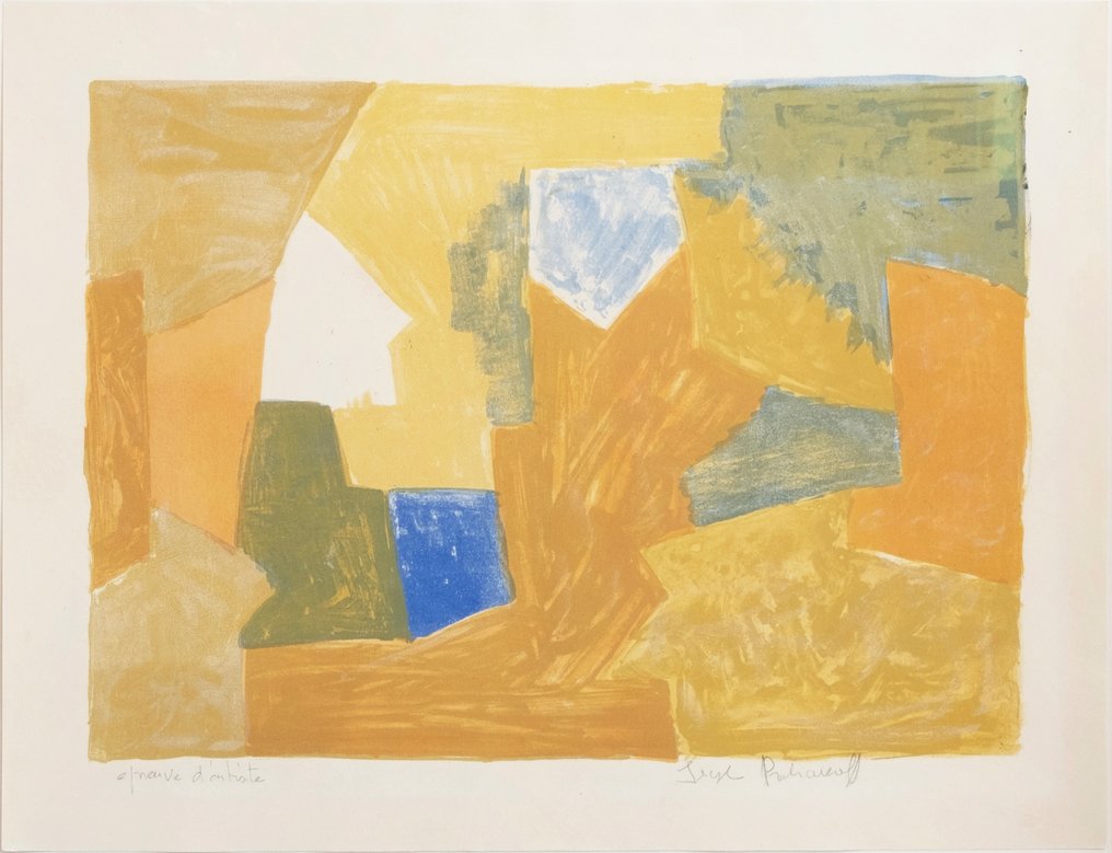 Serge Poliakoff (1900-1969) - Composition jaune, orange et verte #1.0