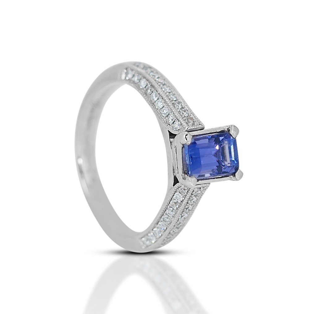 Δαχτυλίδι Πλατίνα Τανζανίτης - Διαμάντι #2.1