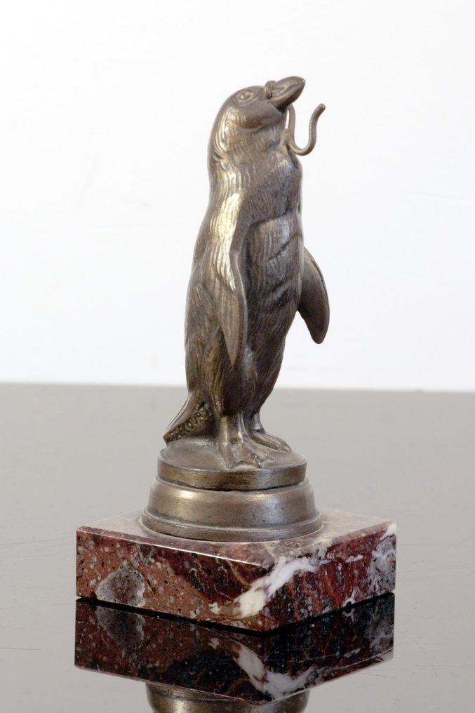 Maurice frécourt - Escultura, porte montre - 14 cm - Mármol, Zinc técnico - 1930 #1.1