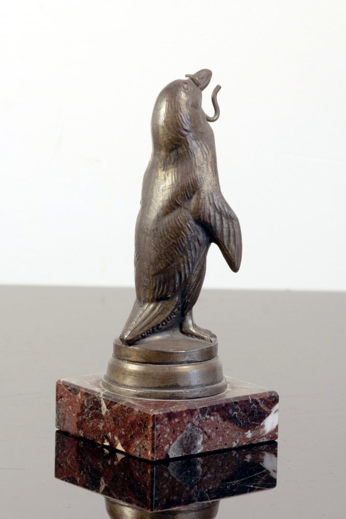 Maurice frécourt - Sculpture, porte montre - 14 cm - Marbre, Régule - 1930 #2.1