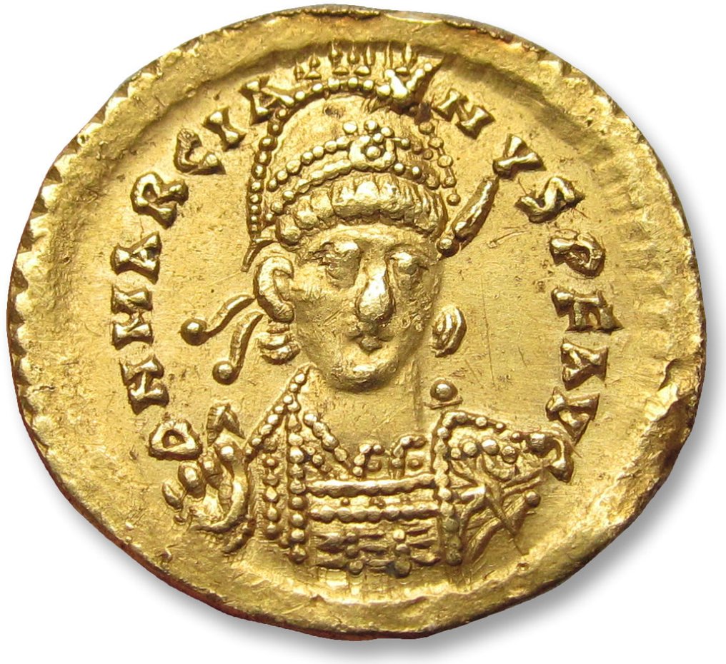 Rooman imperiumi. Marcian (450-457). Solidus Constantinople mint 10th officina (I) circa 450 A.D. #1.1