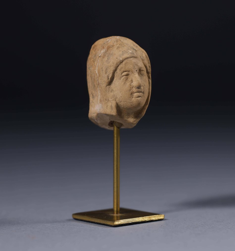 Oldtidens Hellas, mykensk Terrakotta Kvinnelig hode - 3.5 cm #2.1