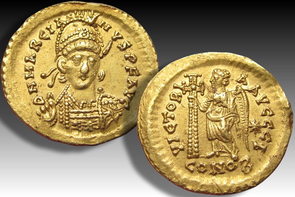 Roman Empire. Marcian (AD 450-457). Solidus Constantinople mint 10th officina (I) circa 450 A.D. #2.1