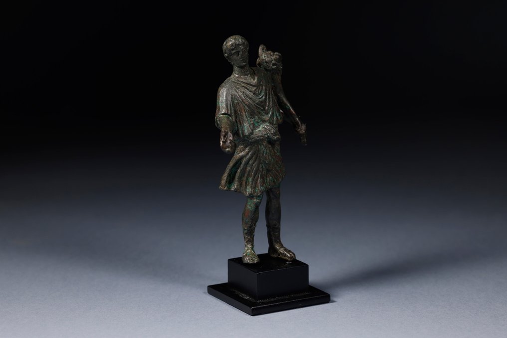 Starożytny Rzym Brązowy Jakość muzealna Bóg Lar - 15.5 cm #3.1