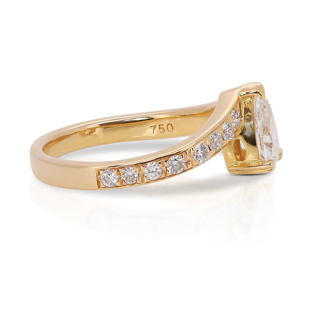Ring - 18 karat Gull -  0.67 tw. Diamant  (Naturlig) - Diamant #2.1