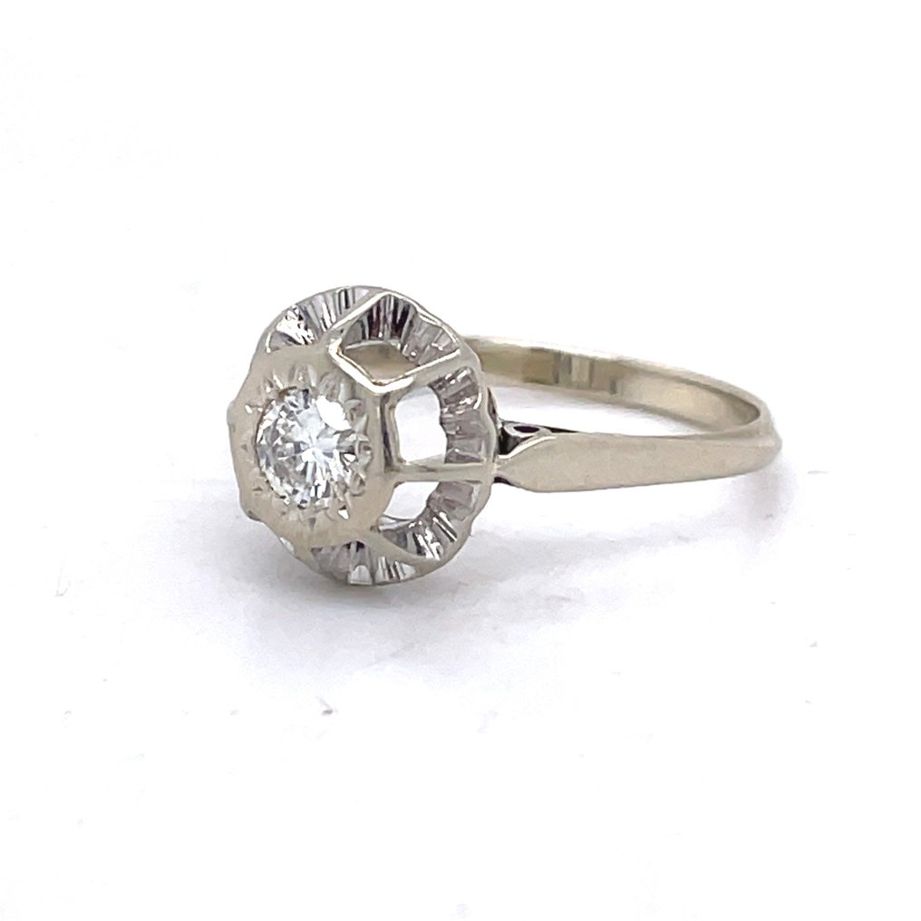Gyűrű - 14 kt. Fehér arany Gyémánt #1.2