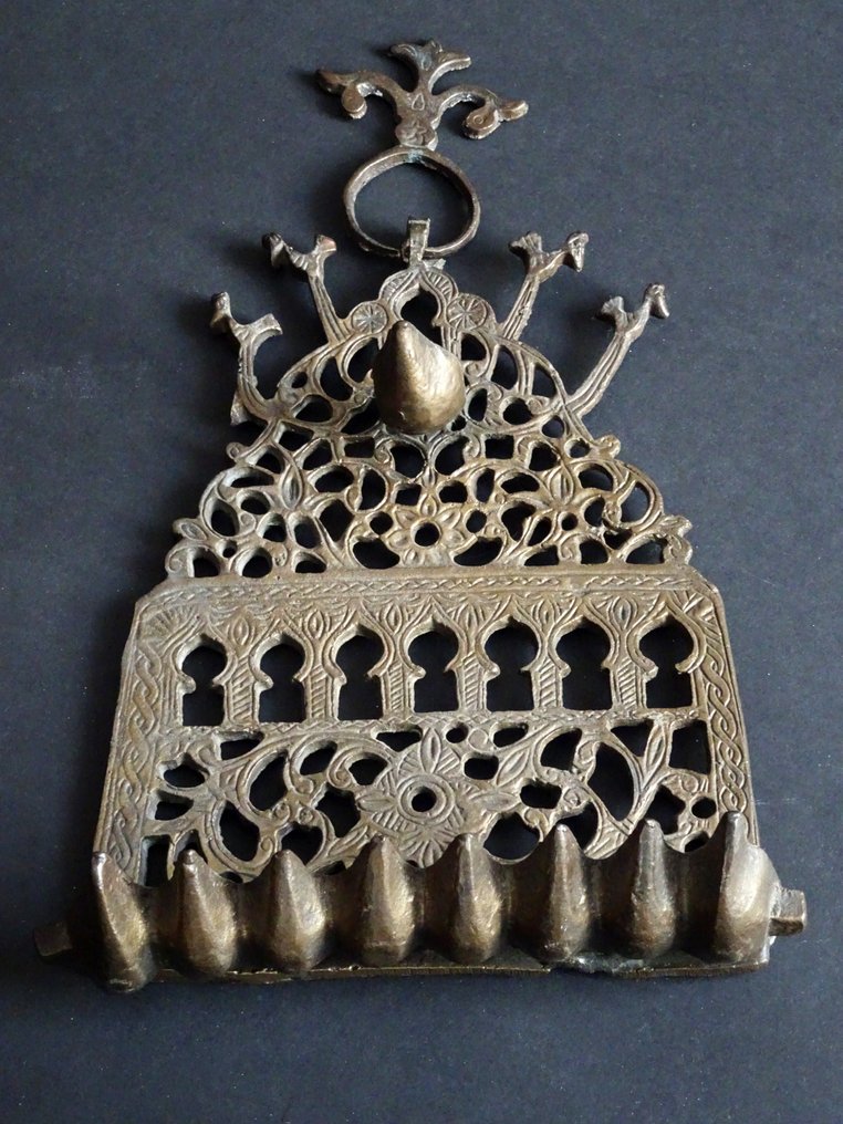 lámpara de jánuca - Bronce - Marruecos - Siglo 19 #1.2