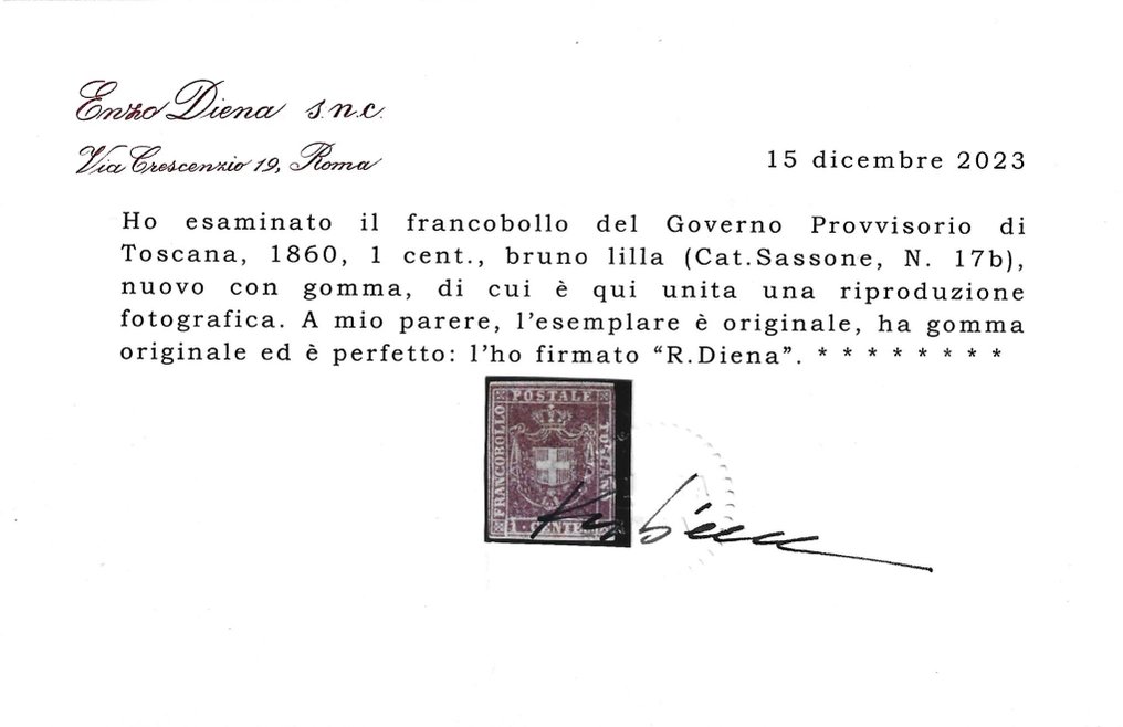 Italienische antike Staaten - Toskana 1860 - MLH - Sassone 17b #2.1