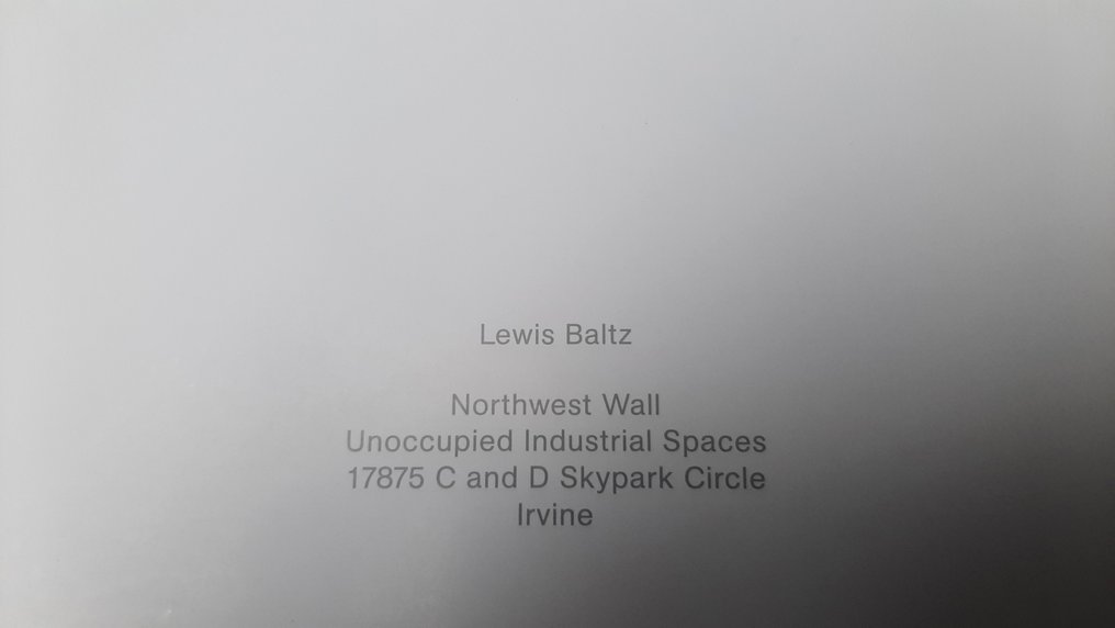 Lewis Baltz - Northwest Wall Unoccupied Industrial Spaces 17875 C and D Skypark Circle Irvine #3.2