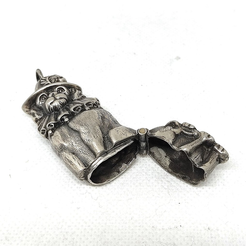 BAC, London (circa 1977  - ?) - Suporte de fósforos - .925 prata - Estojos de prata de novidade com o cão Toby #2.1