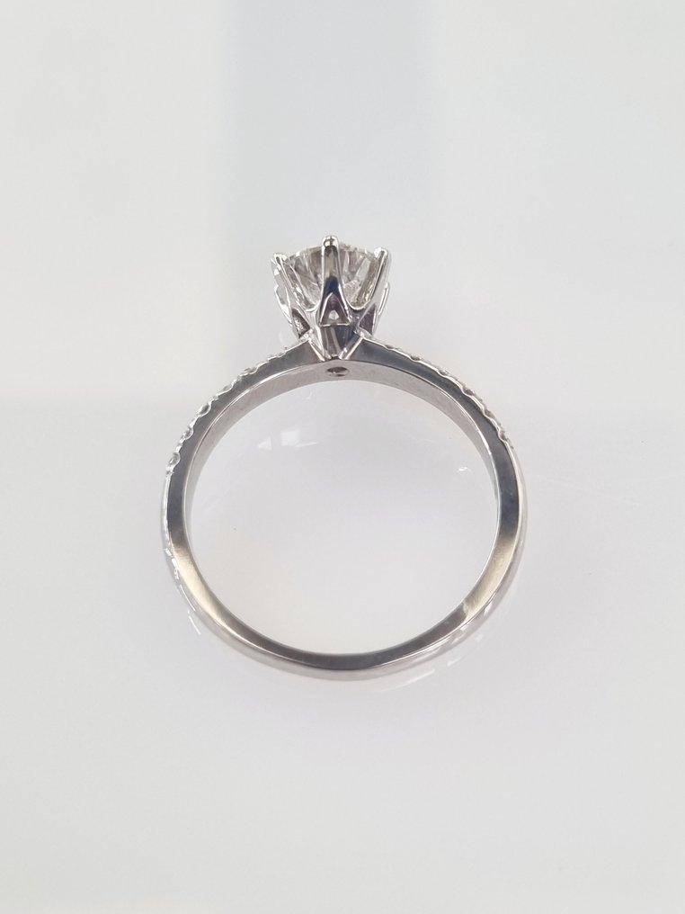 Anel de noivado Ouro branco Diamante  (Natural)  #3.1