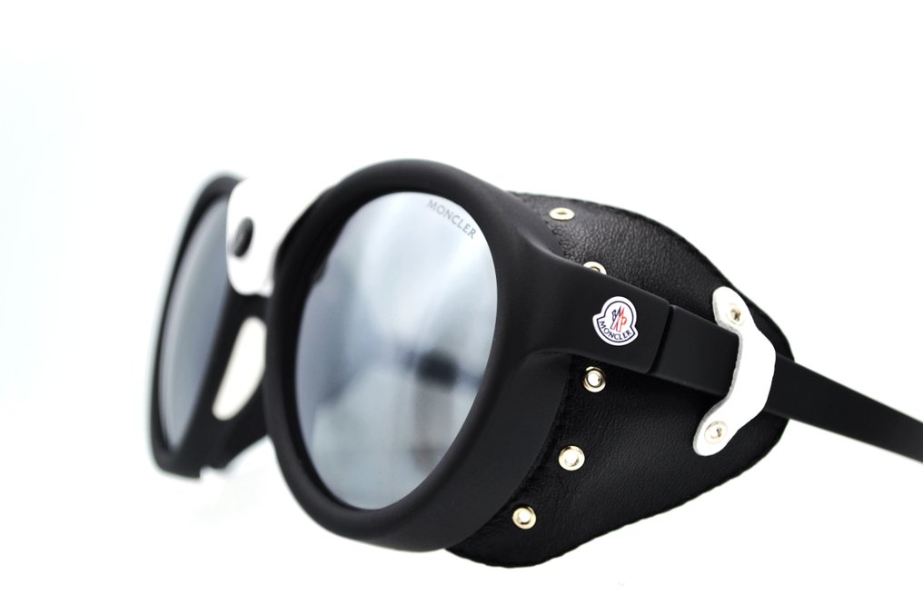 Moncler - ML0046 02C - Exclusive Leather Design - Black Acetate - Unused & *New* - Okulary przeciwsłoneczne #1.0