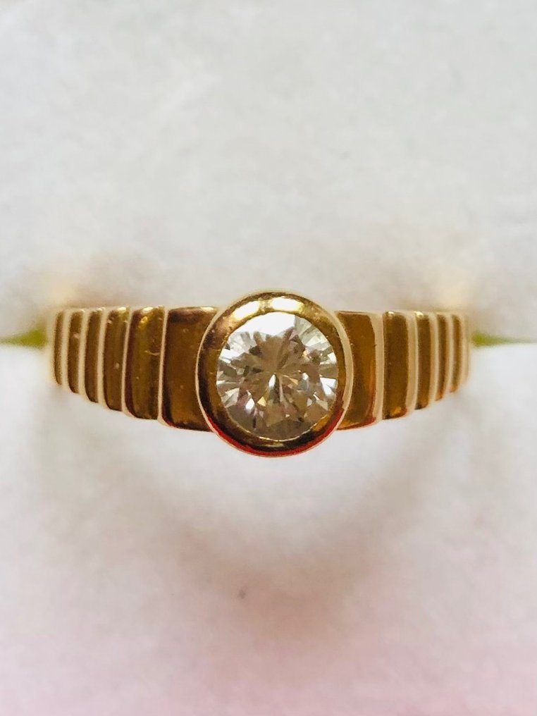 訂婚戒指 - 18 克拉 黃金 鉆石 #1.1