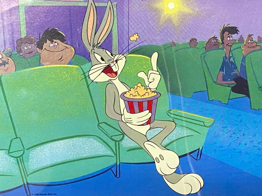 Warner Bros - 1 "Bugs Bunny At The Movies" Sericel Animaatio Art Cel 1990 EX Cond #1.1