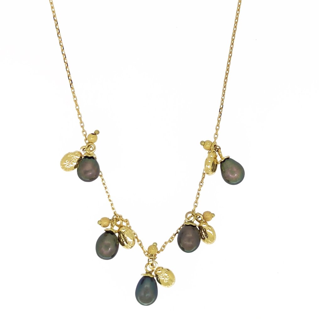 Halskette - 18 kt Gelbgold Perle #1.1