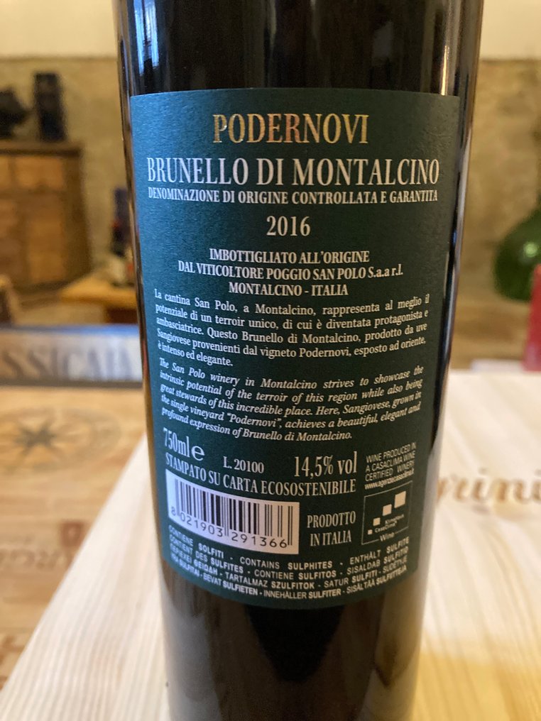 2016 Poggio San Polo, Podernovi - Brunello di Montalcino - 1 Pullot (0.7 L) #2.1