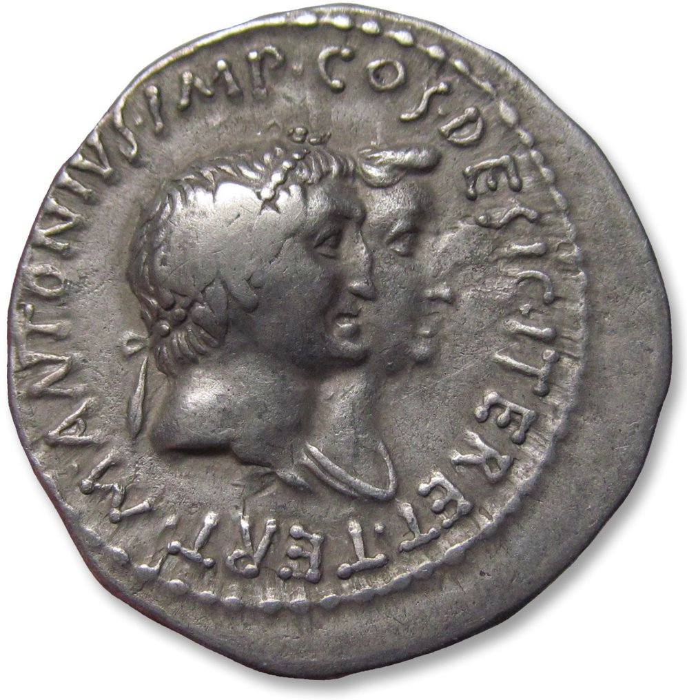 Roman Republic. Marc Antony and Octavia. Tetradrachm Ionia, Ephesus mint circa 39 B.C. #1.1