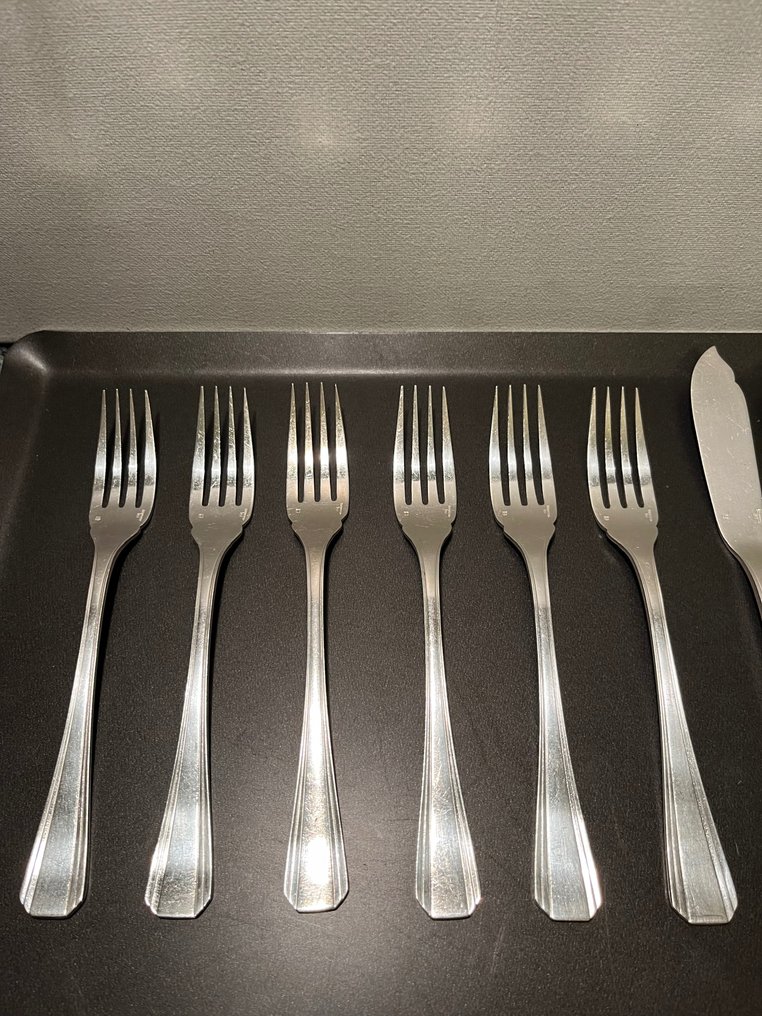 Christofle Paris - Luc Lanel - Σετ μαχαιροπίρουνων για ψάρι για 6 (12) - Boreal - Επάργυρο #2.1