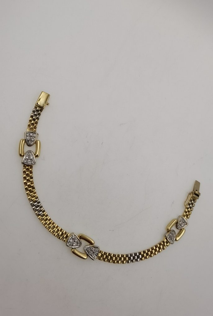 Armband - 18 kt Gelbgold, Weißgold Diamant  (Natürlich) - Diamant #1.2