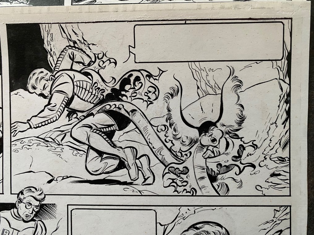 Willy Vandersteen - 1 Original page - Terranef - Originele niet gepubliceerde plaat Science Fiction project met Terranef en Flappy - 1972 #4.3