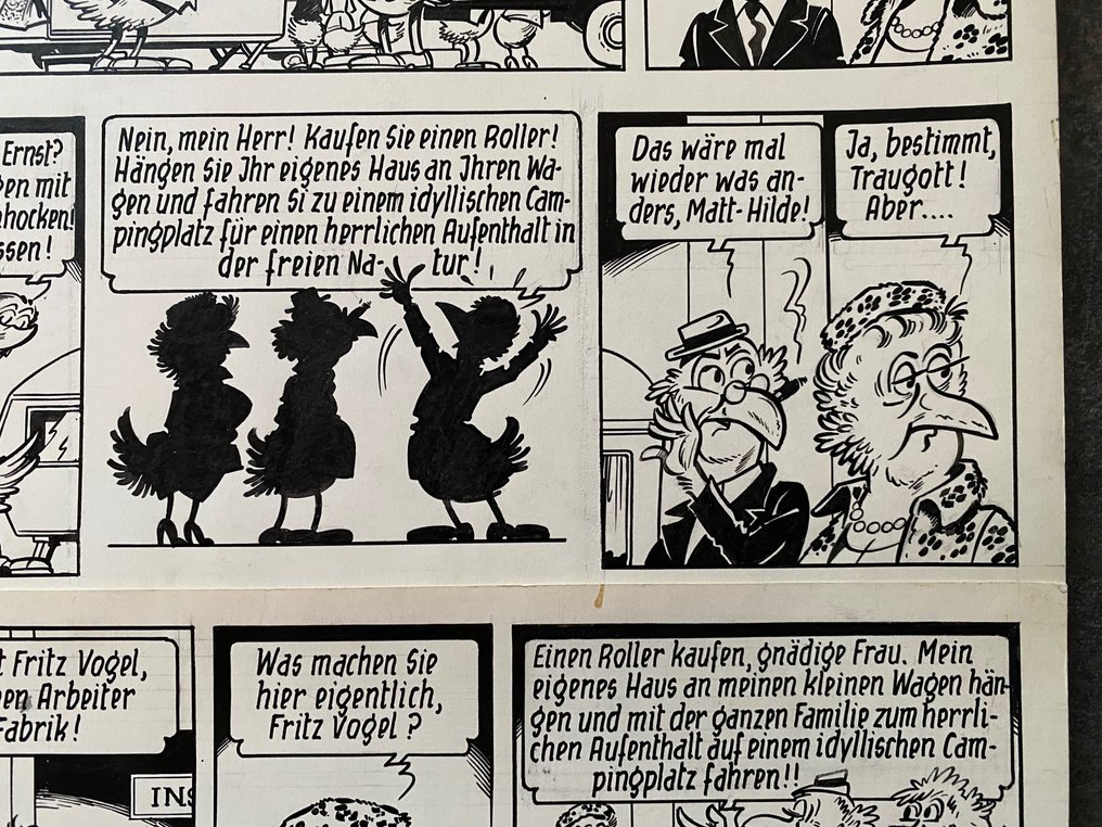 Willy Vandersteen / Paul Geerts - 1 Original drawing - Traugott Vogel - originele plaat in het Duits Traugott Vogel ongepubliceerd! - 1975 #4.3