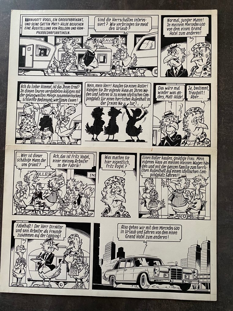 Willy Vandersteen / Paul Geerts - 1 Original drawing - Traugott Vogel - originele plaat in het Duits Traugott Vogel ongepubliceerd! - 1975 #1.0