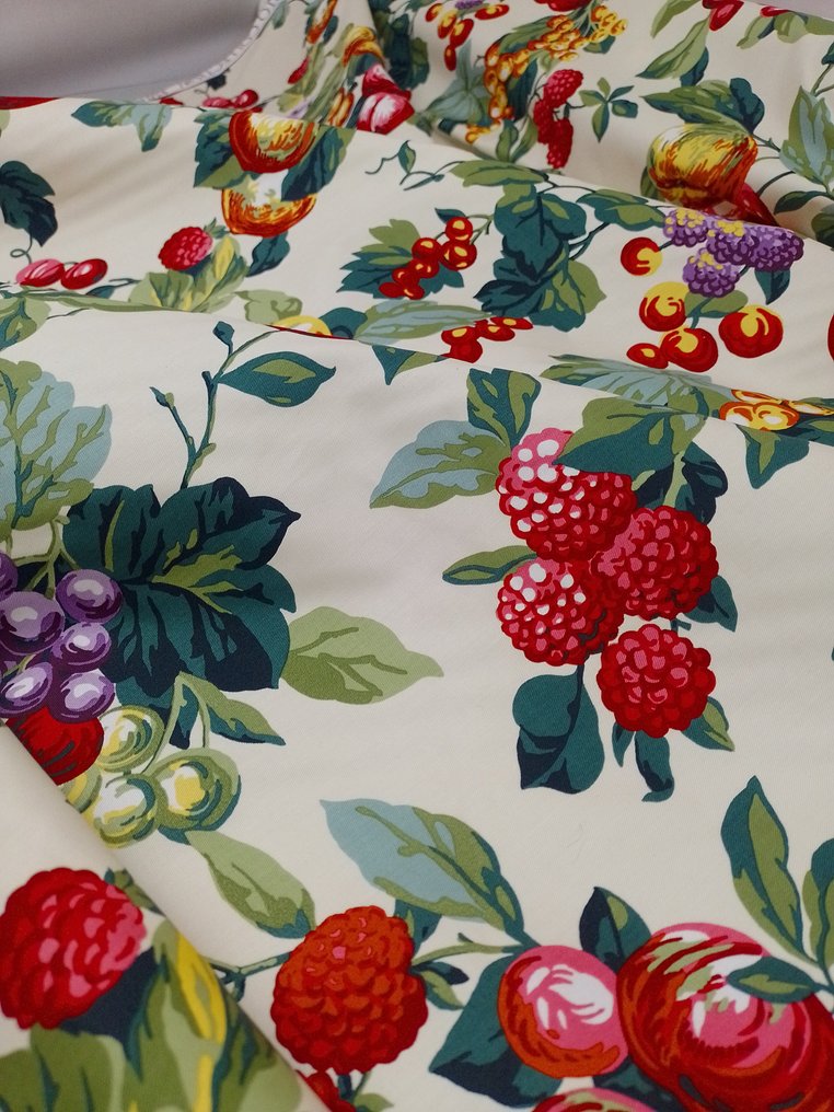 Vakkert håndtrykt bomull Tutti Frutti motiv, - Tekstil  - 500 cm - 140 cm #3.2