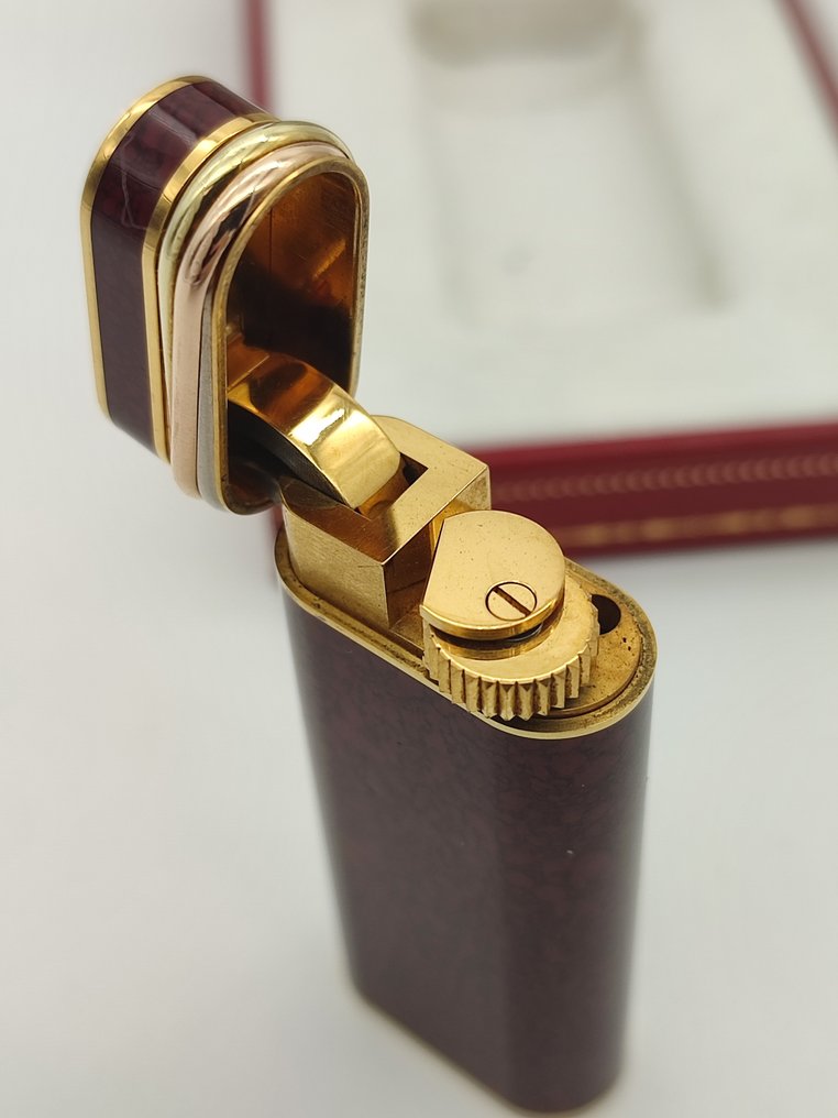 Cartier - Trinity Rare Red Chinese Lacquer & Gold Plated *with box* - Tändare - kinesisk lack #2.1