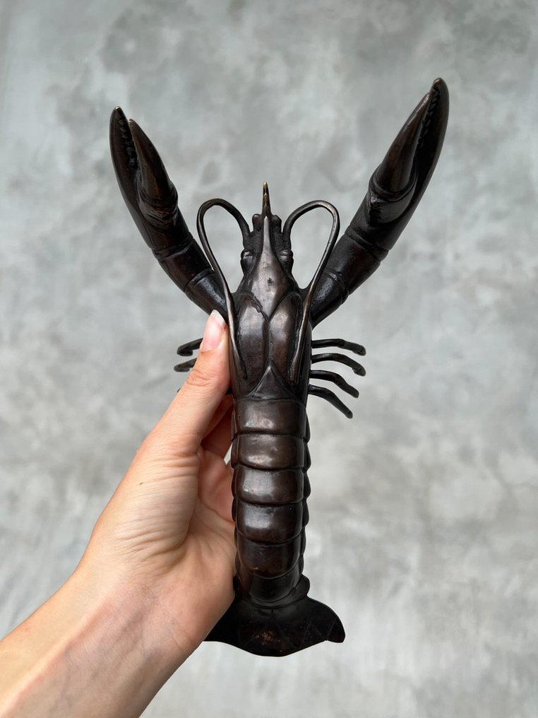 sculptuur, Sooka Interior - Sculpture, Sooka Interior - NO RESERVE PRICE - Medium Lobster Sculpture - 11 cm - Brons #1.0
