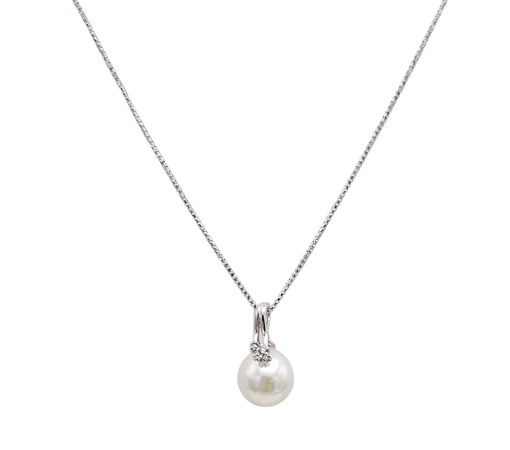 Necklace White gold Pearl - Diamond #1.1
