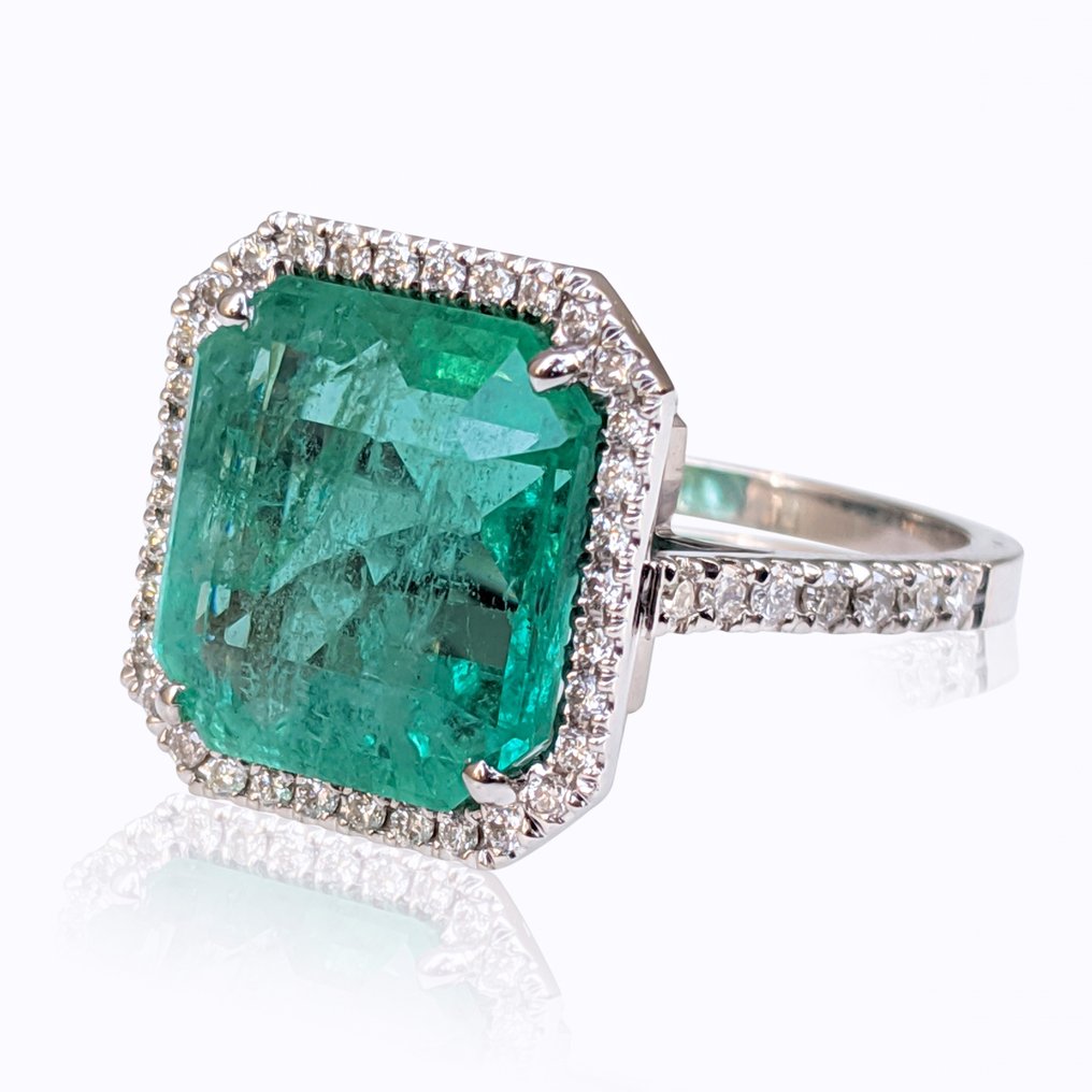 Ring Witgoud Smaragd - Diamant #3.1