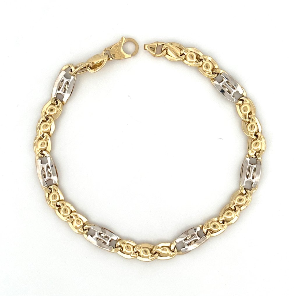 Bracciale oro bicolore - 8 gr - 21.5 cm - 18 Kt - Bracelet - 18 kt. White gold, Yellow gold #1.2