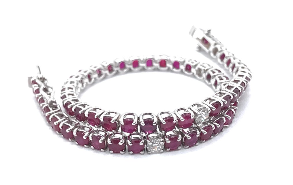 Bracelet Or blanc Rubis - Diamant #1.1