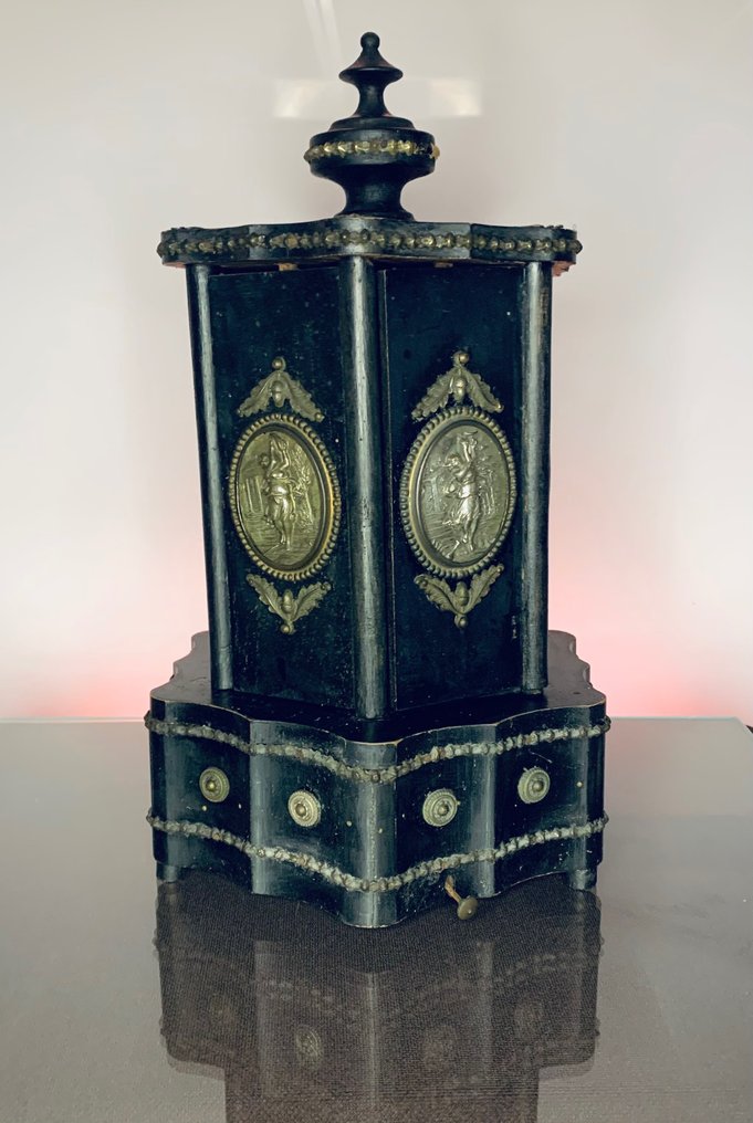 Caixa de charutos - Caixa de charuto e música estilo Napoleão III - Latão, Madeira #1.1